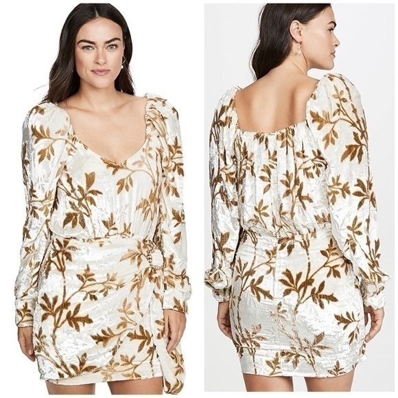 Dodo Bar Or Mona Velvet Mini Jacquard Dress - Picture 1 of 16